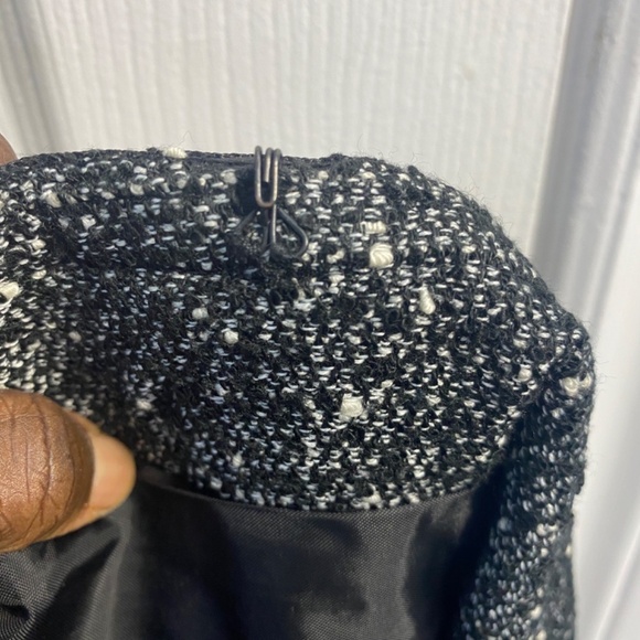 Arden B Tweed Jacket Size Large Two Front Pockets Light Jacket Fall Black White - Picture 6 of 14